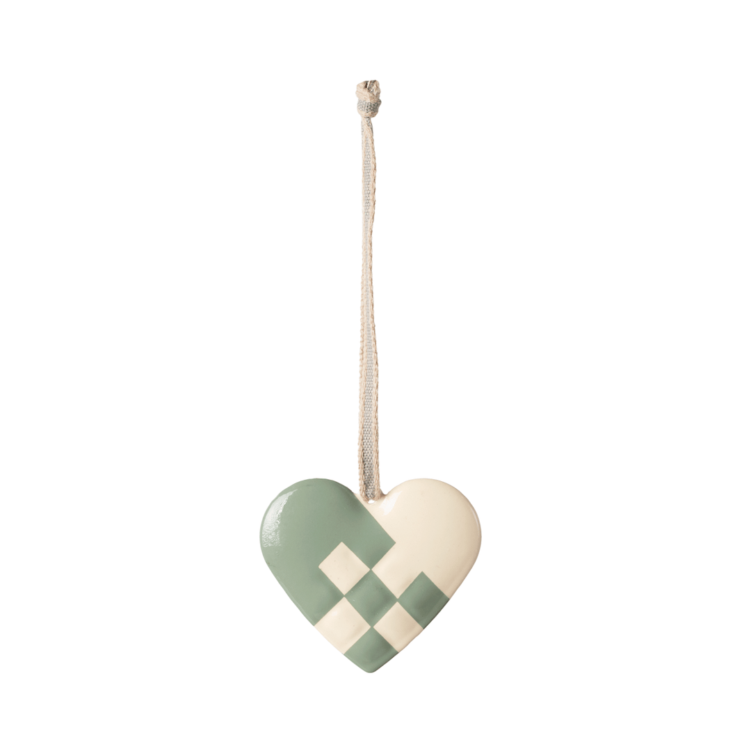 Maileg Metal ornament, Small heart - Mint Ornaments Maileg
