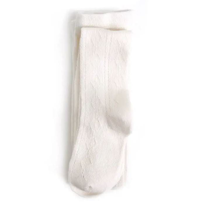 Little Stocking Co. - Fancy Knit Tights - Ivory Tights Little Stocking Co.