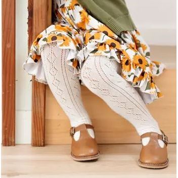 Little Stocking Co. - Fancy Knit Tights - Ivory Tights Little Stocking Co.