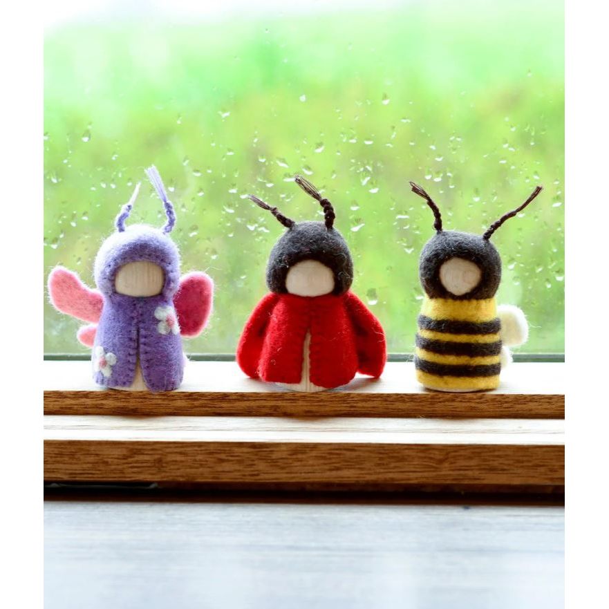 Tara Treasures Bugs Peg Dolls Set - Bee, Ladybug and Butterfly Wooden Toys Tara Treasures