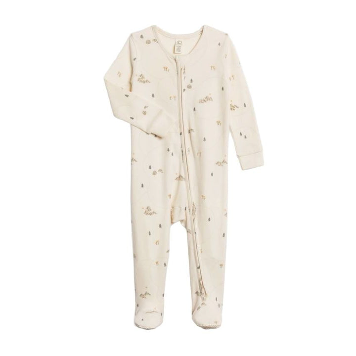 Colored Organics Peyton Zipper Sleeper - Aspen Collection - Hiking / Pine Footie Colored Organics
