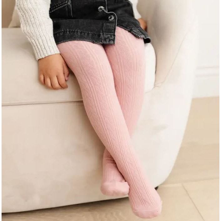 Little Stocking Co. - Blush Pink Cable Knit Tights Tights Little Stocking Co.