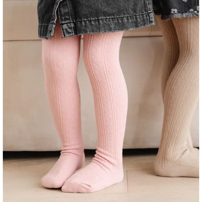 Little Stocking Co. - Blush Pink Cable Knit Tights Tights Little Stocking Co.