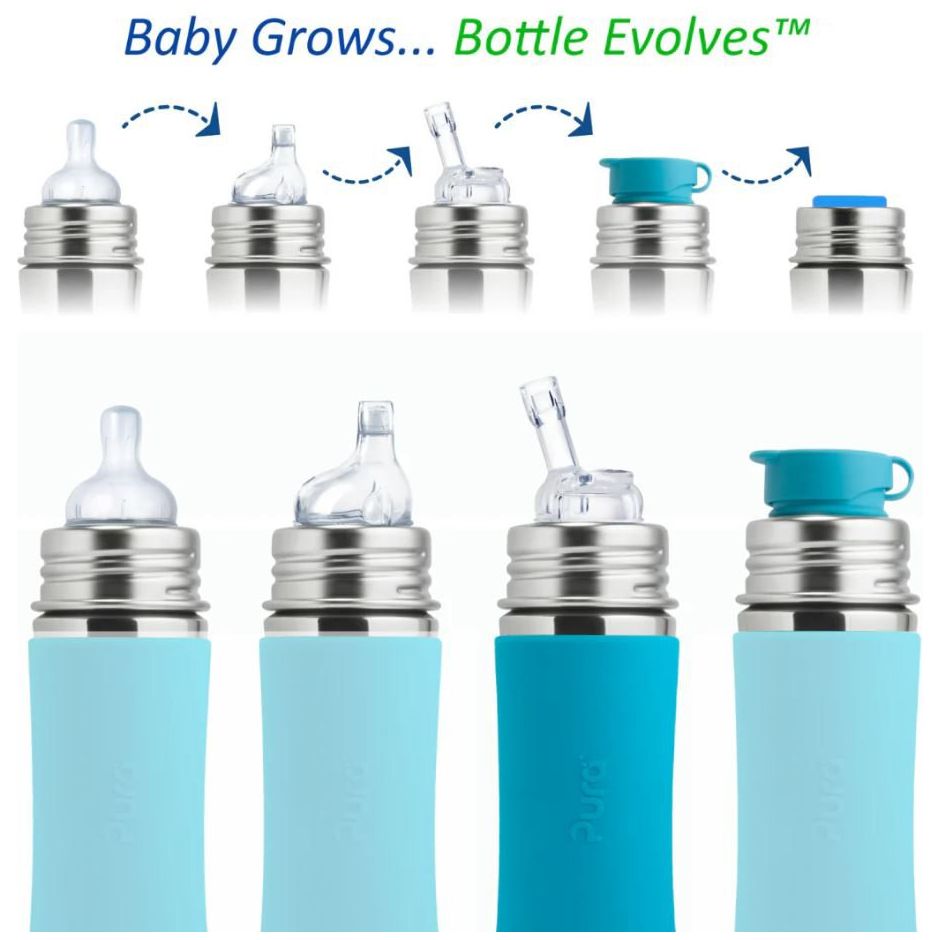 Pura Non-Insulated Kiddo Straw Cup w/ Sleeve - Rose Bottles & Sippies Pura Stainless