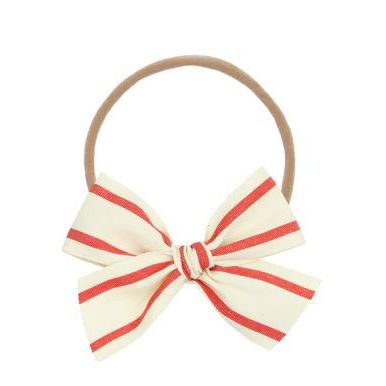 Lou Lou & Company Ribbon Bow - Red Stripe Headband Headband Lou Lou & Company