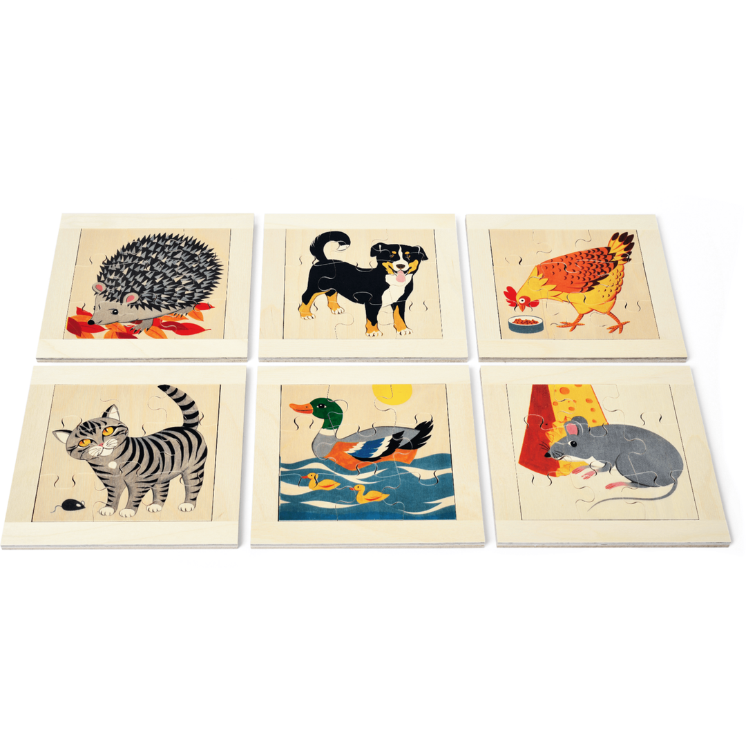 Atelier Fischer Swiss Puzzle 9 Pc Domestic Animals Wooden Toys Atelier Fischer Switzerland