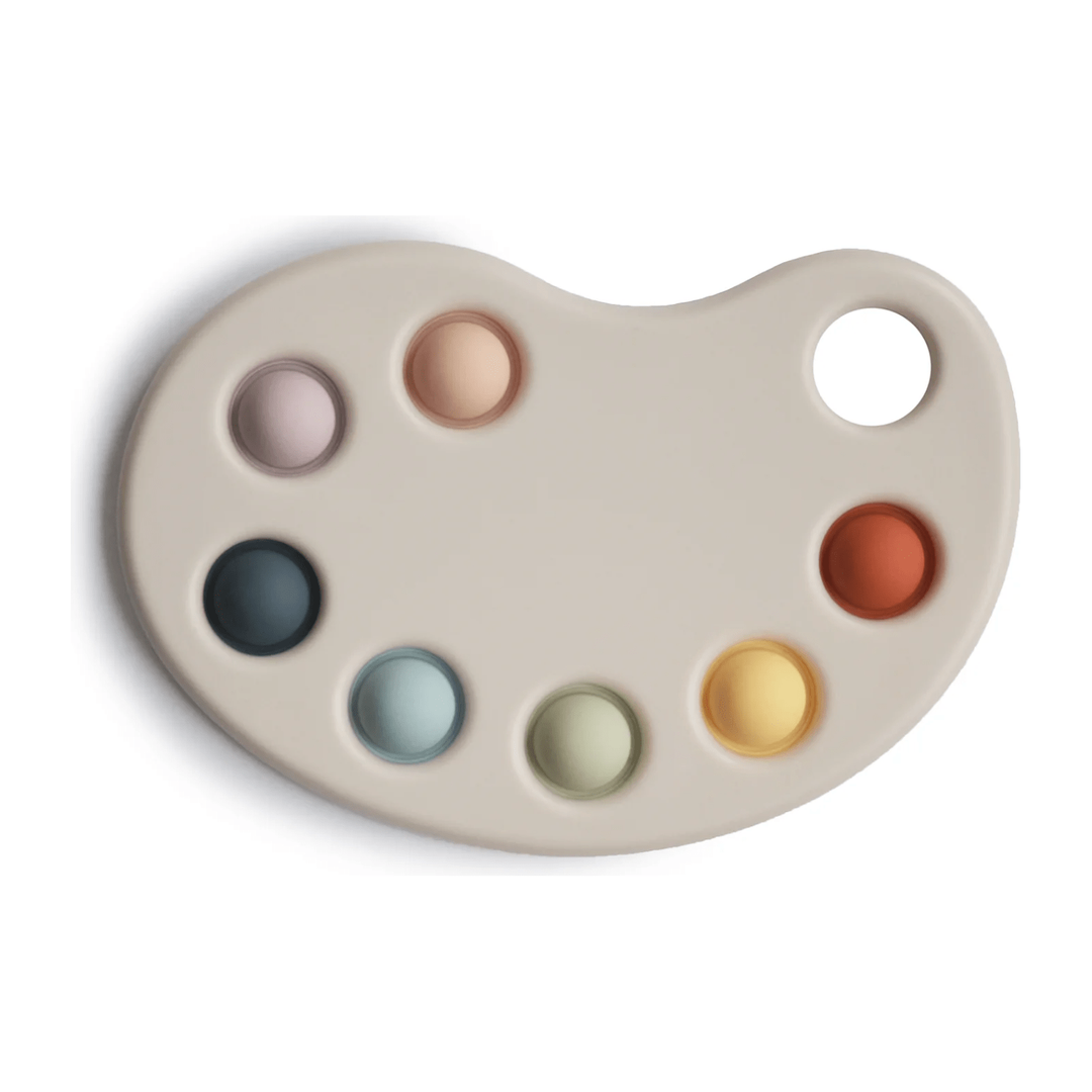 Mushie Paint Palette Press Toy Pacifiers and Teething Mushie   