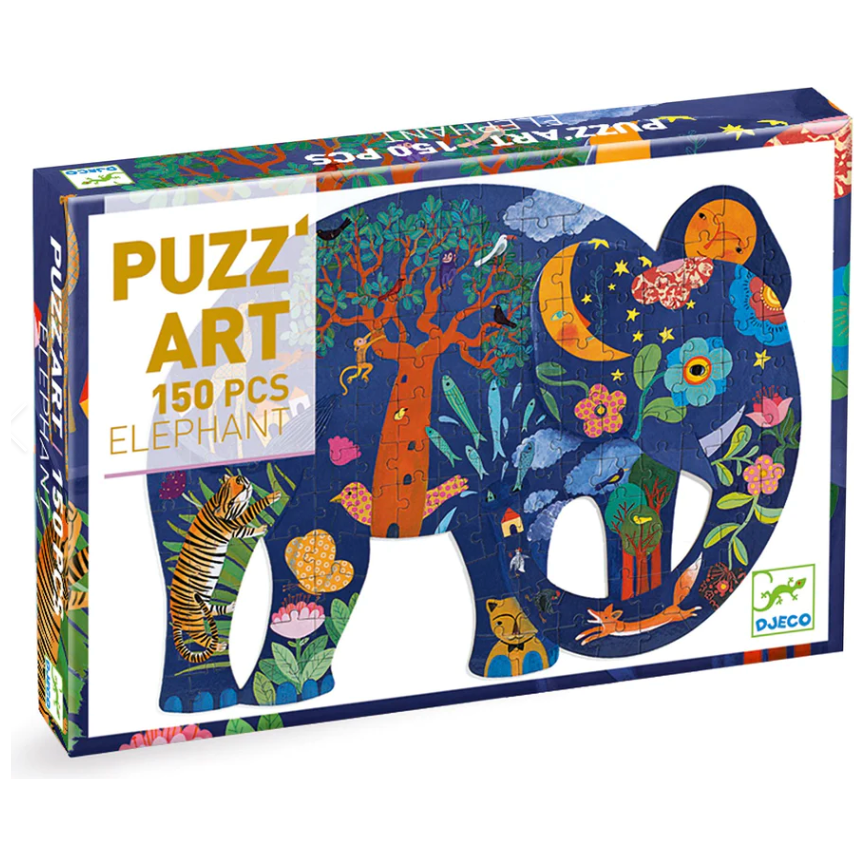 Djeco Puzz'Art 150 Piece Elephant Shaped Jigsaw Puzzle