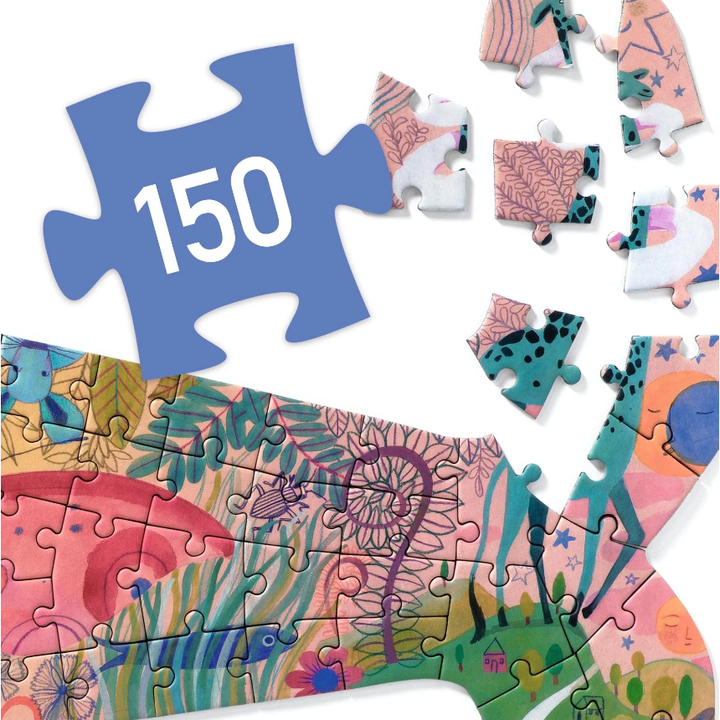 Djeco Puzz'Art 150 Piece Whale Shaped Jigsaw Puzzle Puzzles & Mazes Djeco