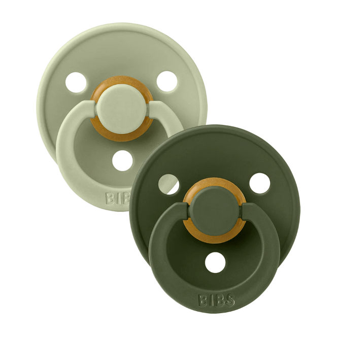 BIBS USA- Natural Rubber Pacifier 2 Pack - Sage/Hunter Green Pacifiers and Teething BIBS USA