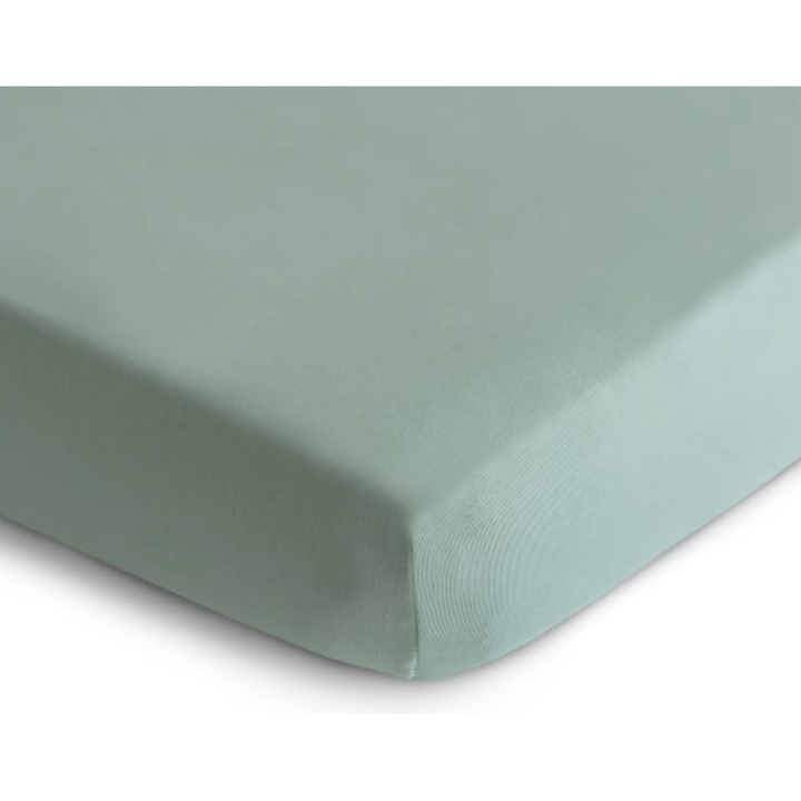 Mushie Stretchy Crib Sheet Baby Bedding Mushie Roman Green