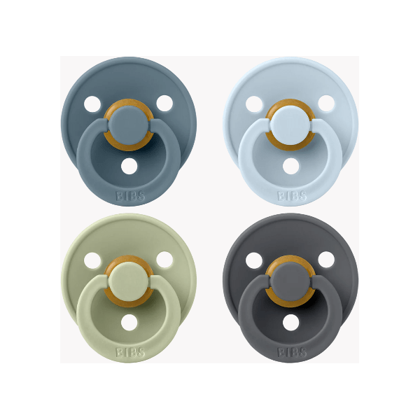 BIBS Colour Pacifier 4 Pack- Petrol/ Sage/ Baby Blue/ Iron Pacifiers and Teething BIBS USA