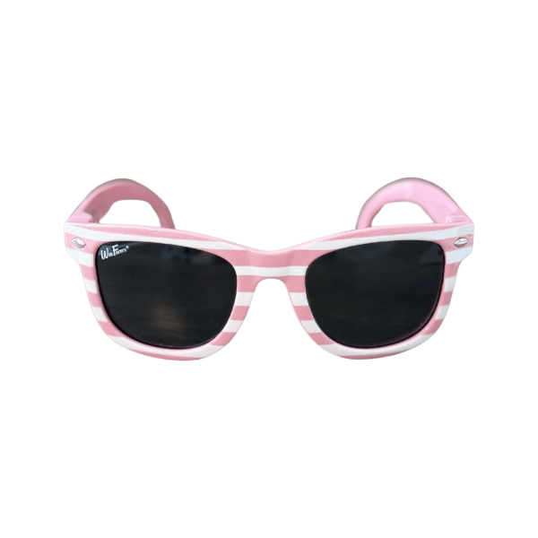 WeeFarers Polarized Sunglasses - Pink + White Stripes Sunglasses WeeFarers