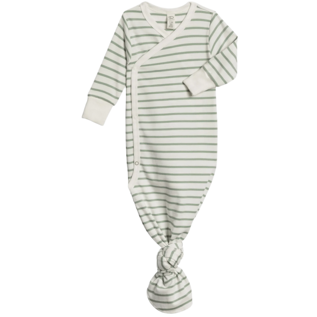Colored Organics Indy Kimono Gown - Vitto Stripe/ Jade Gown Colored Organics