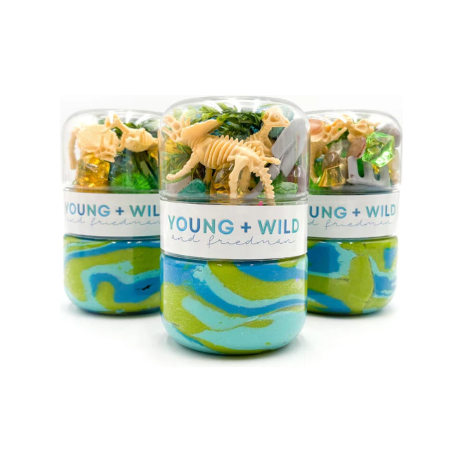 Young + Wild and Friedman - Grab & Go Dough Jar - Dino Fossils Clay/Dough Young + Wild and Friedman