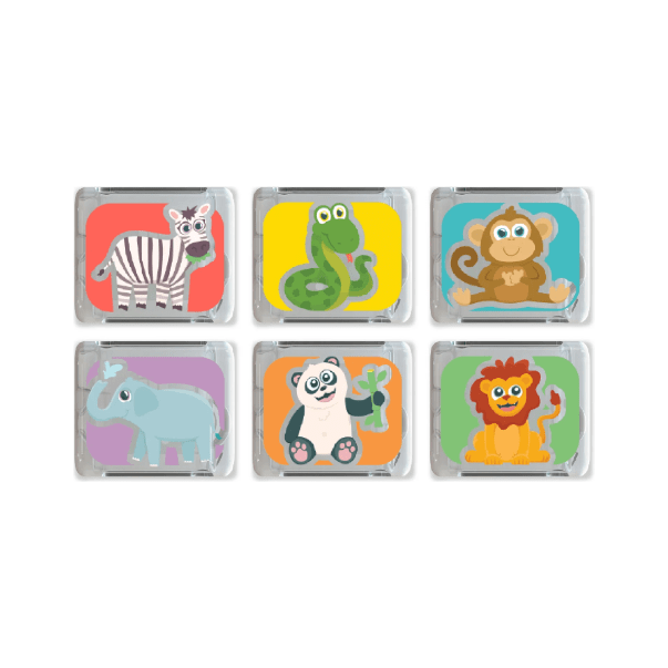 Glo Pals 6 Pack Light Up Cubes Gift Set- Zoo Bath Time Glo Pals
