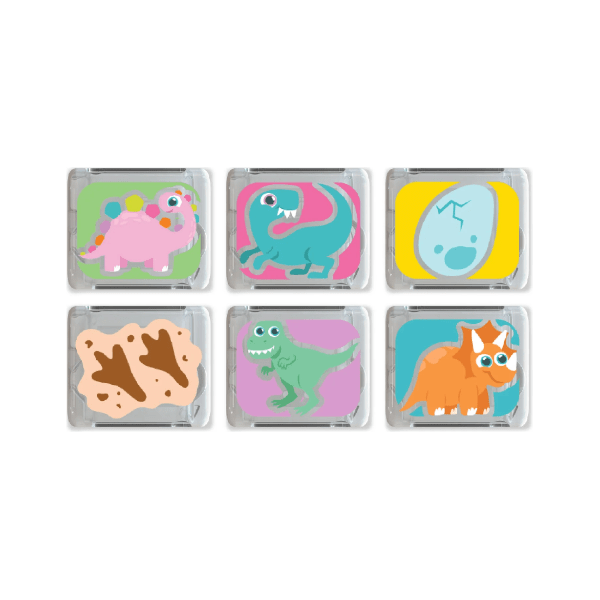 Glo Pals 6 Pack Light Up Cubes Gift Set- Dino Bath Time Glo Pals