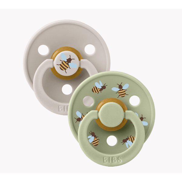 BIBS USA STUDIO Colour 2 Pack Bumblebee - Mushroom/Sage Pacifiers and Teething BIBS USA