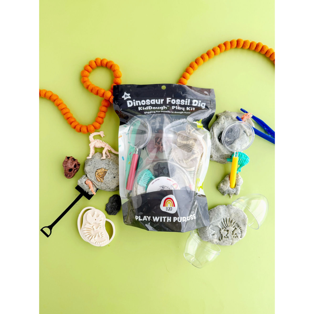 Earth Grown KidDough Play Kit- Dinosaur Fossil Dig Clay/Dough EGKD