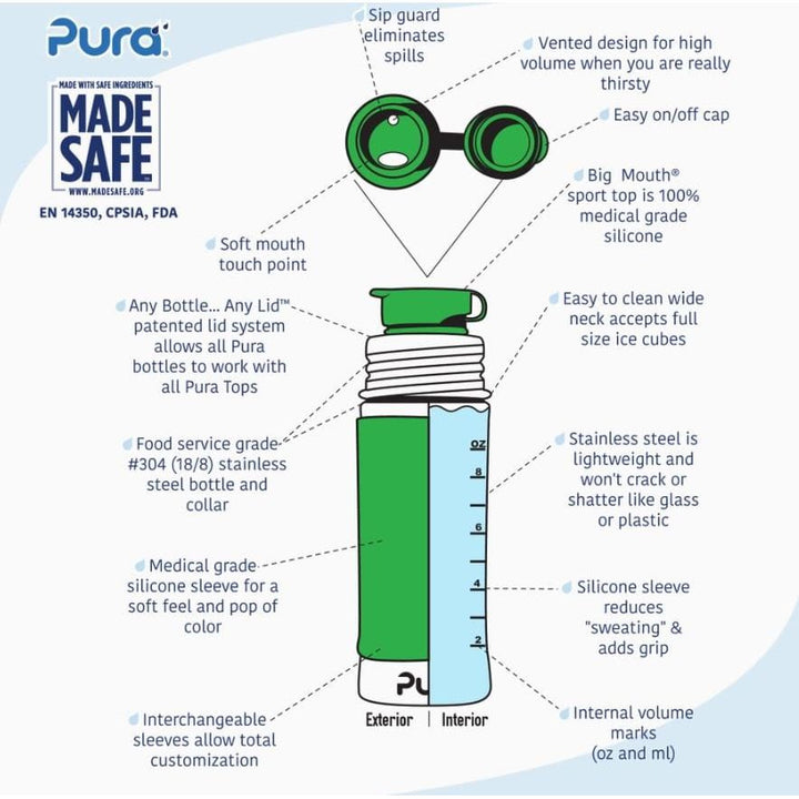 Pura Sport Mini™ 11oz Bottle Water Bottle Pura Stainless