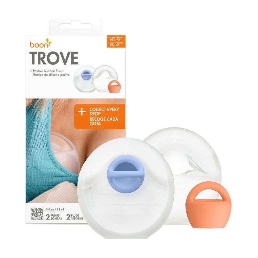 Boon TROVE Passive Silicone Pump 2 Pack - with Plugs Breastfeeding Boon
