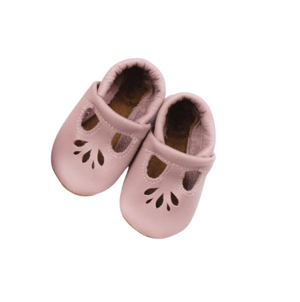 Starry Knight Lotus T-Strap Shoe- Dusty Rose Baby Shoes Starry Knight Designs NB-3 Months  