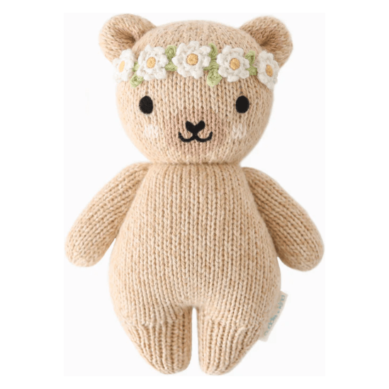 Cuddle + Kind Baby Honey Bear - Ivory Floral Baby Animal Collection Cuddle + Kind