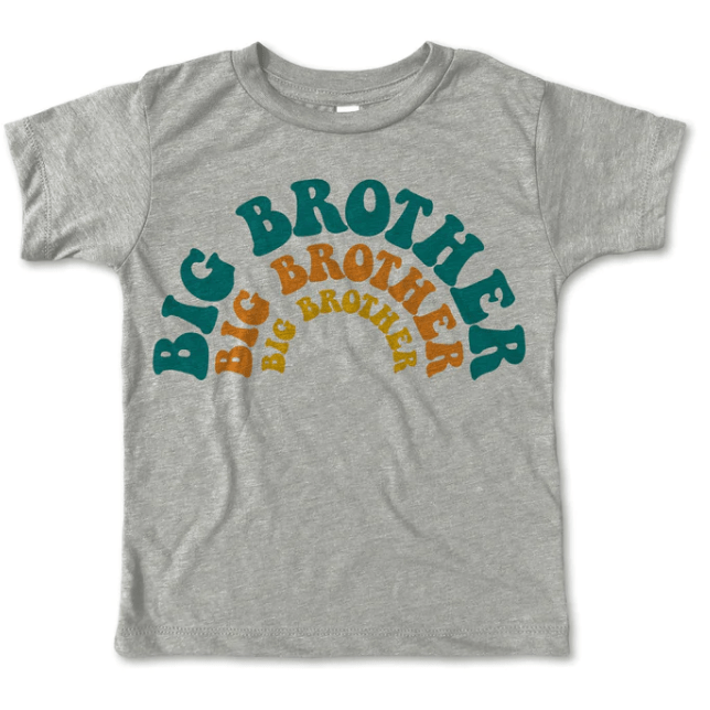 Rivet Apparel Co. Big Brother Tee- Heather Stone Tops & Bottoms Rivet Apparel 2T  