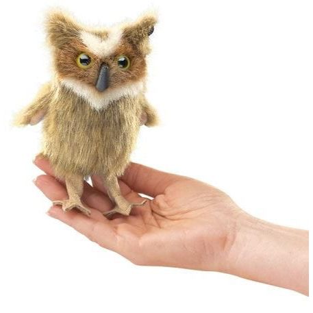 Folkmanis Finger Puppet - Mini Owl, Great Horned Finger Puppet Folkmanis