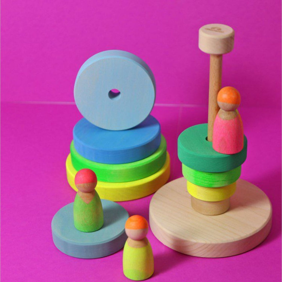 Grimm's Conical Tower Neon Green Wooden Toys Grimm's   