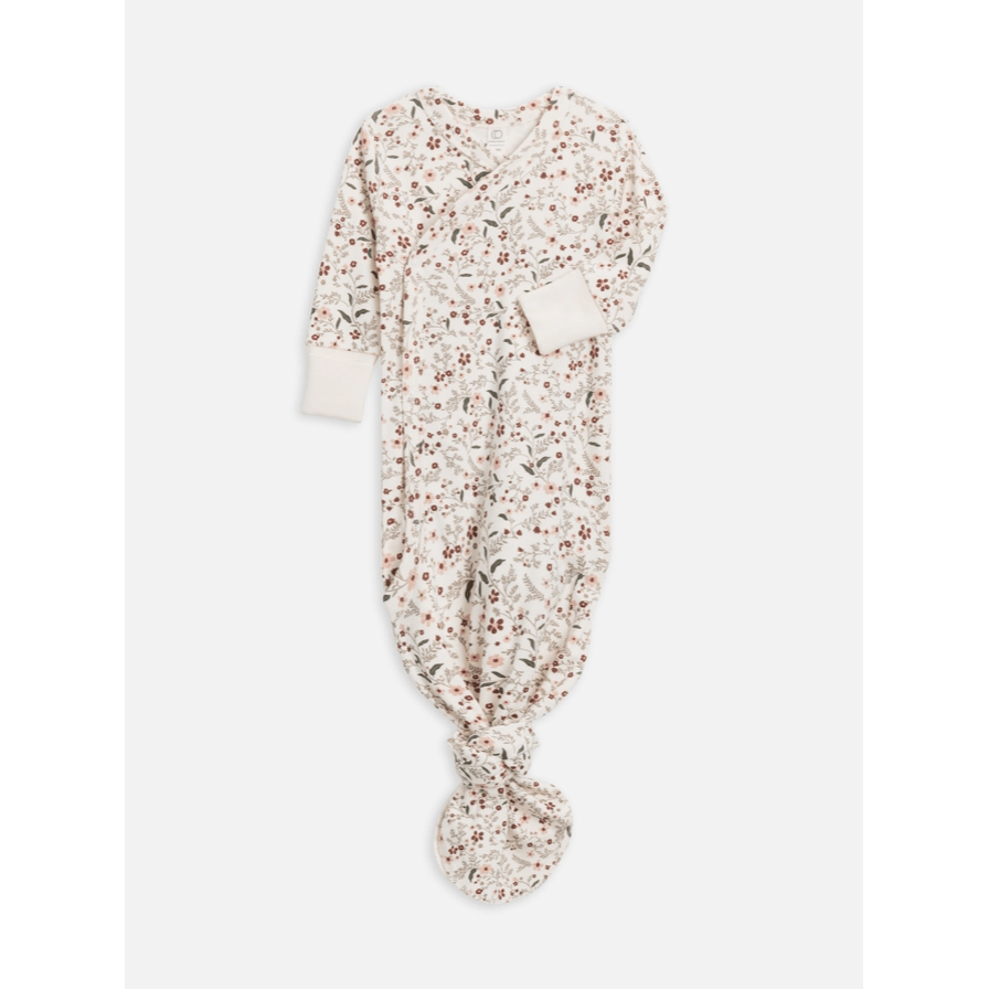 Colored Organics Indy Kimono Gown- Hailey Floral/ Fawn Gown Colored Organics Newborn