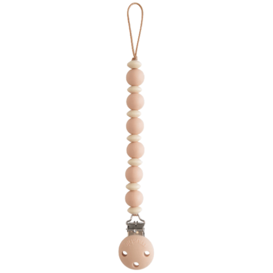 Mushie Silicone Pacifier Clip Pacifier Clips & Holders Mushie Luna Blush