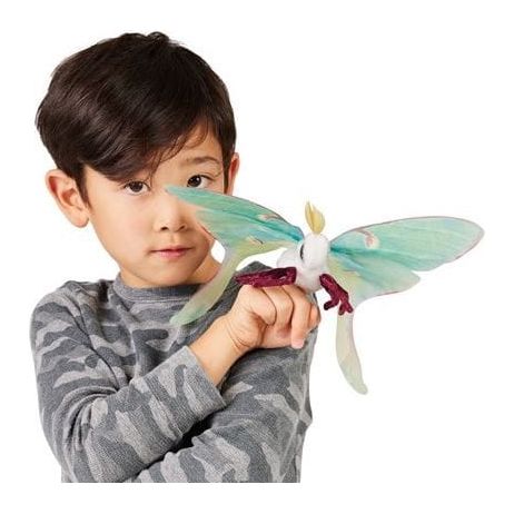 Folkmanis Finger Puppet - Mini Moth, Luna Finger Puppet Folkmanis