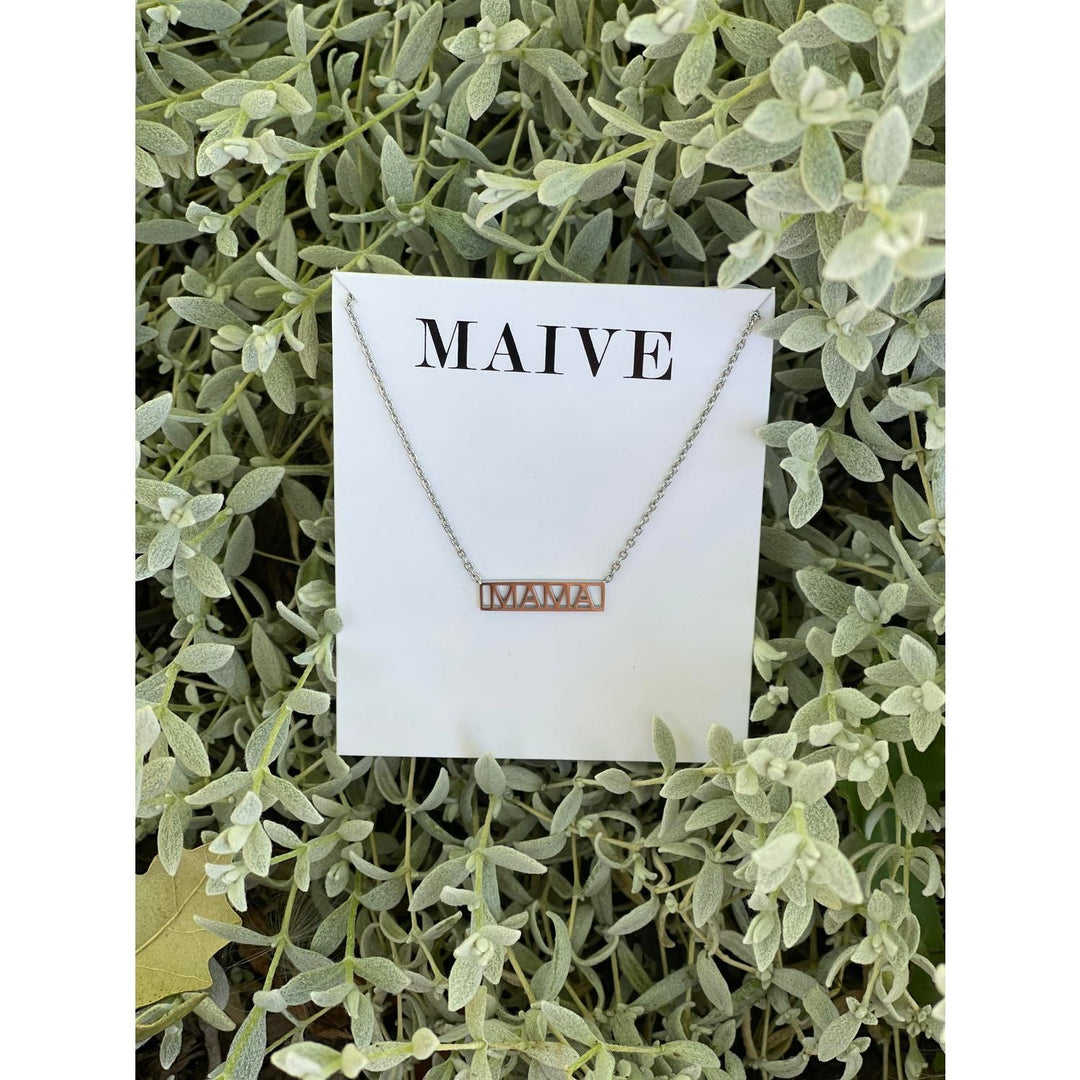 Maive Jewelry- Bar Mama Necklace, Silver Necklace Maive Jewelry   