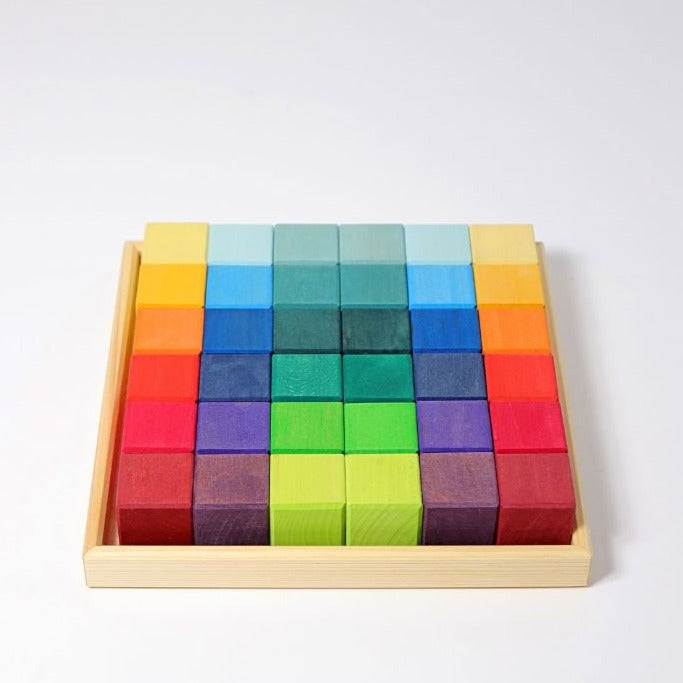【みゆ様】にじのキューブ グリムス Grimms Rainbow Mosaic Wooden Stacking Toy - Grimm's | The Natural Baby Company