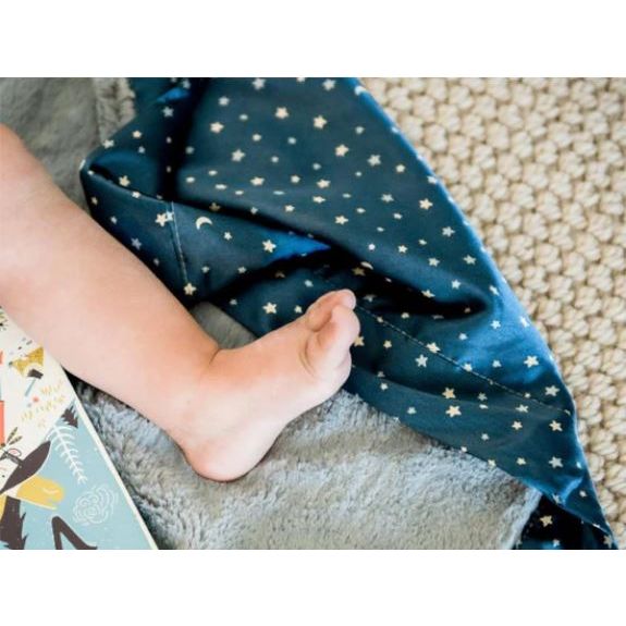 Saranoni Satin Back Mini Blankets Swaddles & Blankets Saranoni Navy Twinkle Star