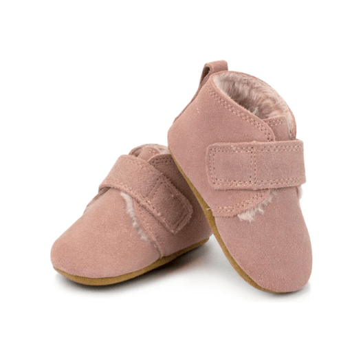 Zutano Leather Furry Lined Baby Shoe Footwear Zutano Pink 6 Months 