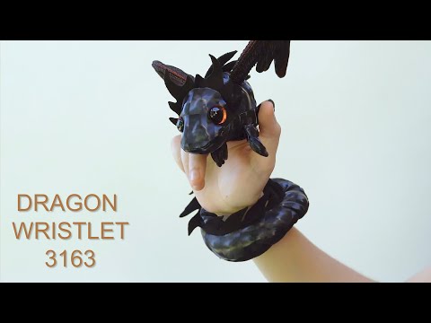 Folkmanis Finger Puppet - Dragon Wristlet, Midnight Finger Puppet Folkmanis