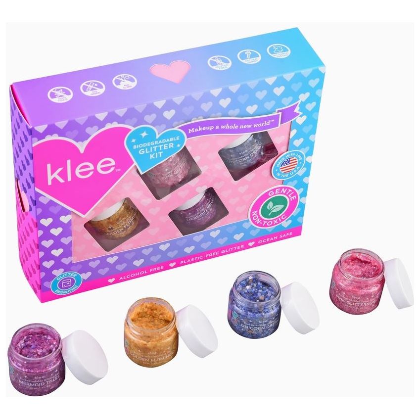 Klee Naturals Mermaid Paradise - Klee Biodegradable Glitter Gel 4PC Set Natural Toiletries Klee Naturals   