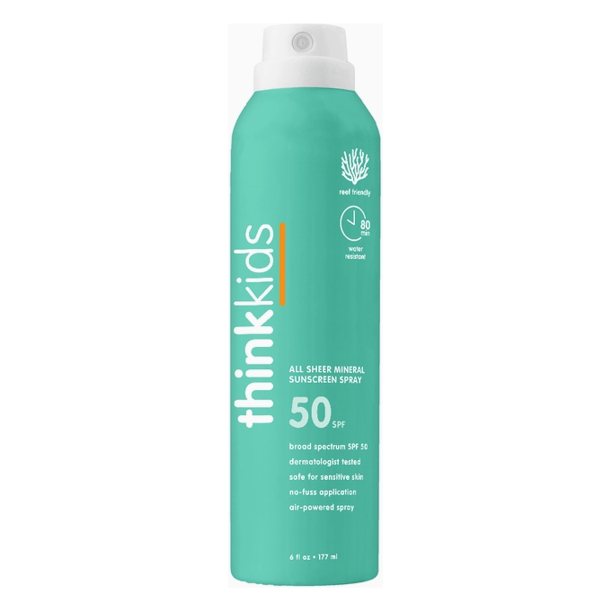 Thinkbaby Kids All Sheer Mineral Sunscreen Spray SPF 50 Sun & Insect Protection ThinkBaby