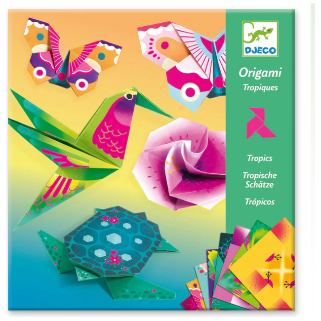 Djeco Tropics Origami Paper Craft Kit Puzzles & Mazes Djeco
