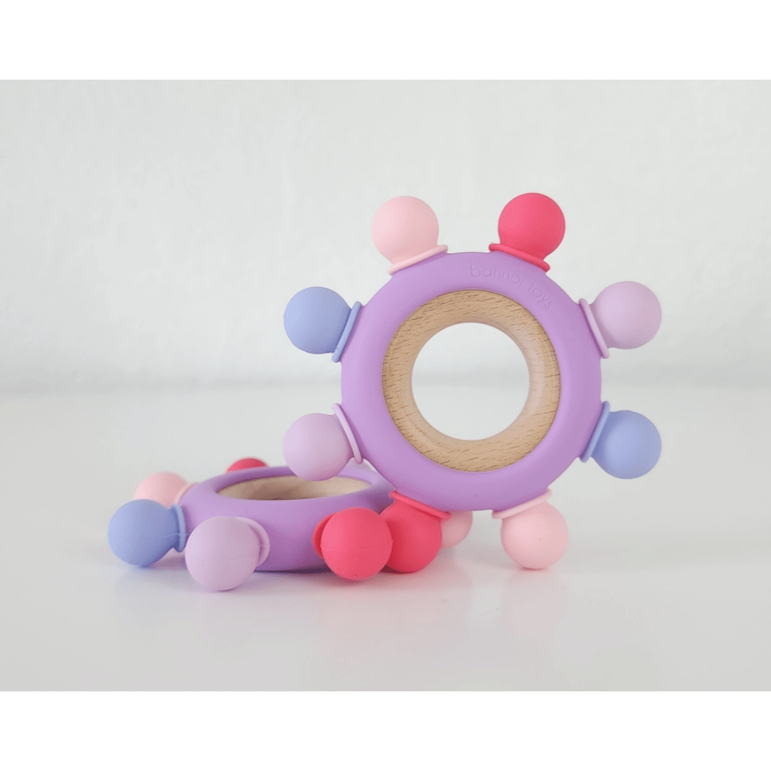 Bannor Toys Captains Wheel Wood + Silicone Baby Teething Toy Baby Toys Bannor Toys Bubblegum  