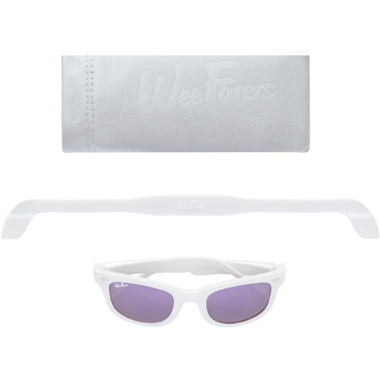 WeeFarers Polarized Sunglasses -  White w/ Purple Sunglasses WeeFarers   
