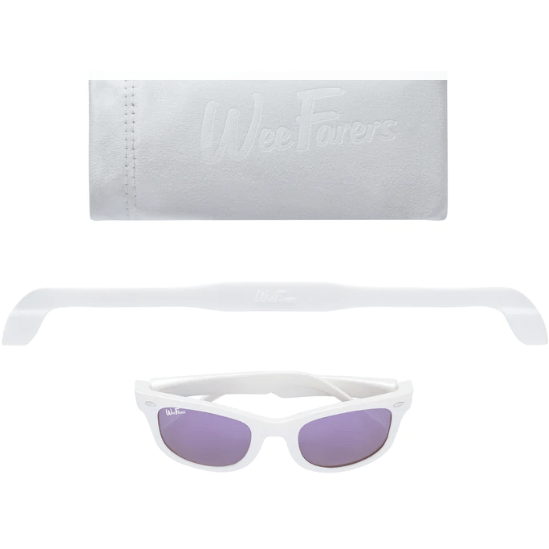 WeeFarers Polarized Sunglasses -  White w/ Purple Sunglasses WeeFarers