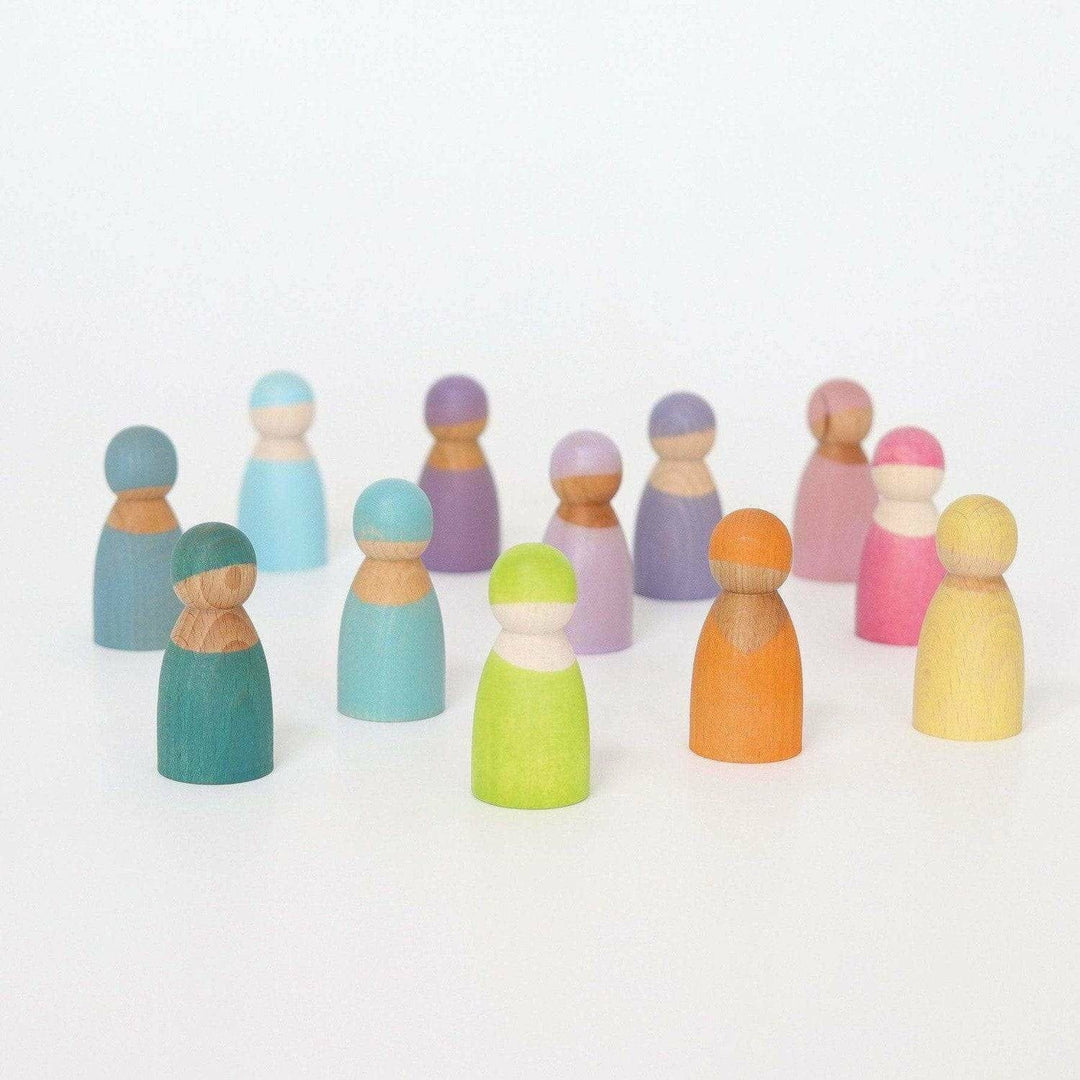 Grimm's 12 Pastel Friends w/o Wooden Frame Toddler And Pretend Play Grimm's   