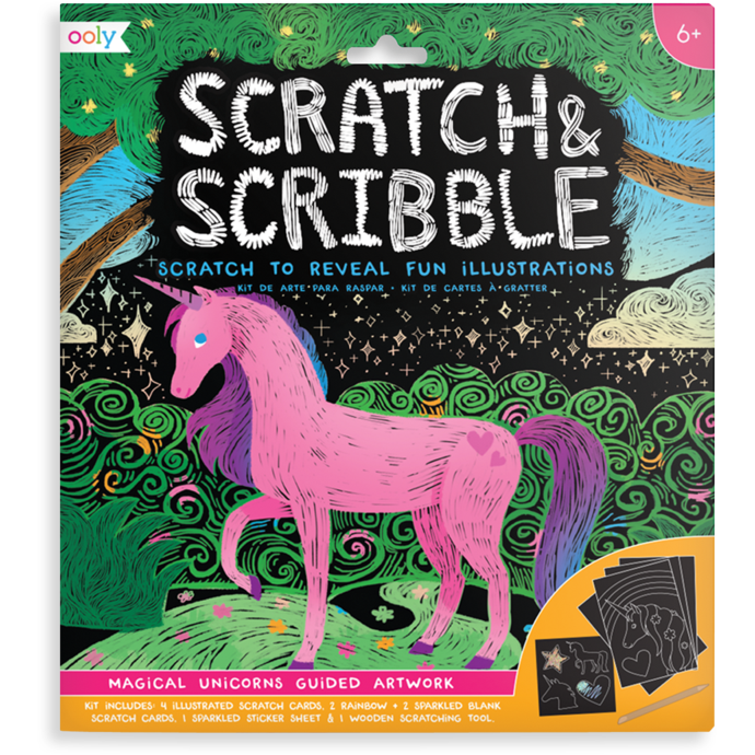 Ooly Scratch & Scribble Art Kit- Magical Unicorns Art Kit Ooly   