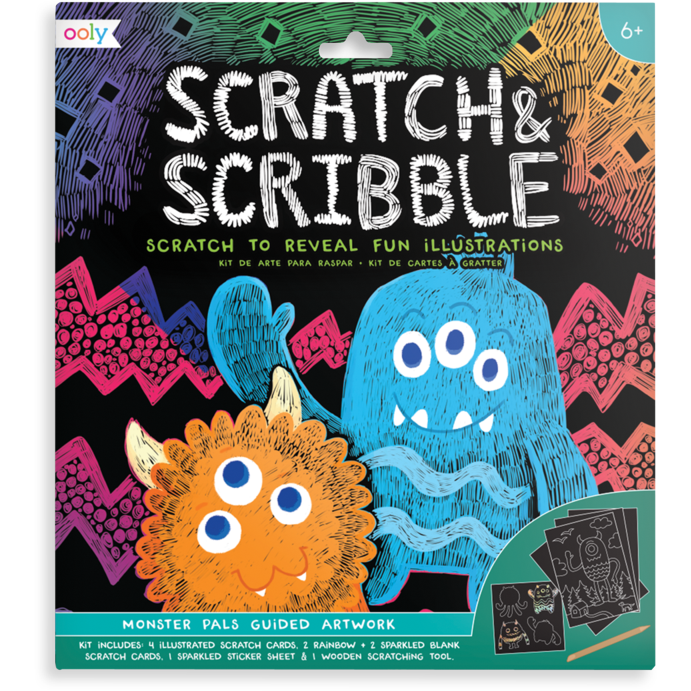 Ooly Scratch & Scribble Art Kit- Monster Pals Art Kit Ooly   