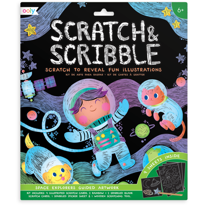 Ooly Scratch & Scribble Art Kit- Space Explorers Art Kit Ooly   