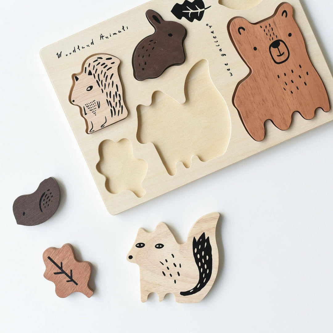 Wee Gallery Wooden Tray Puzzle - Woodland Animals 2nd Edition Wooden Toys Wee Gallery   