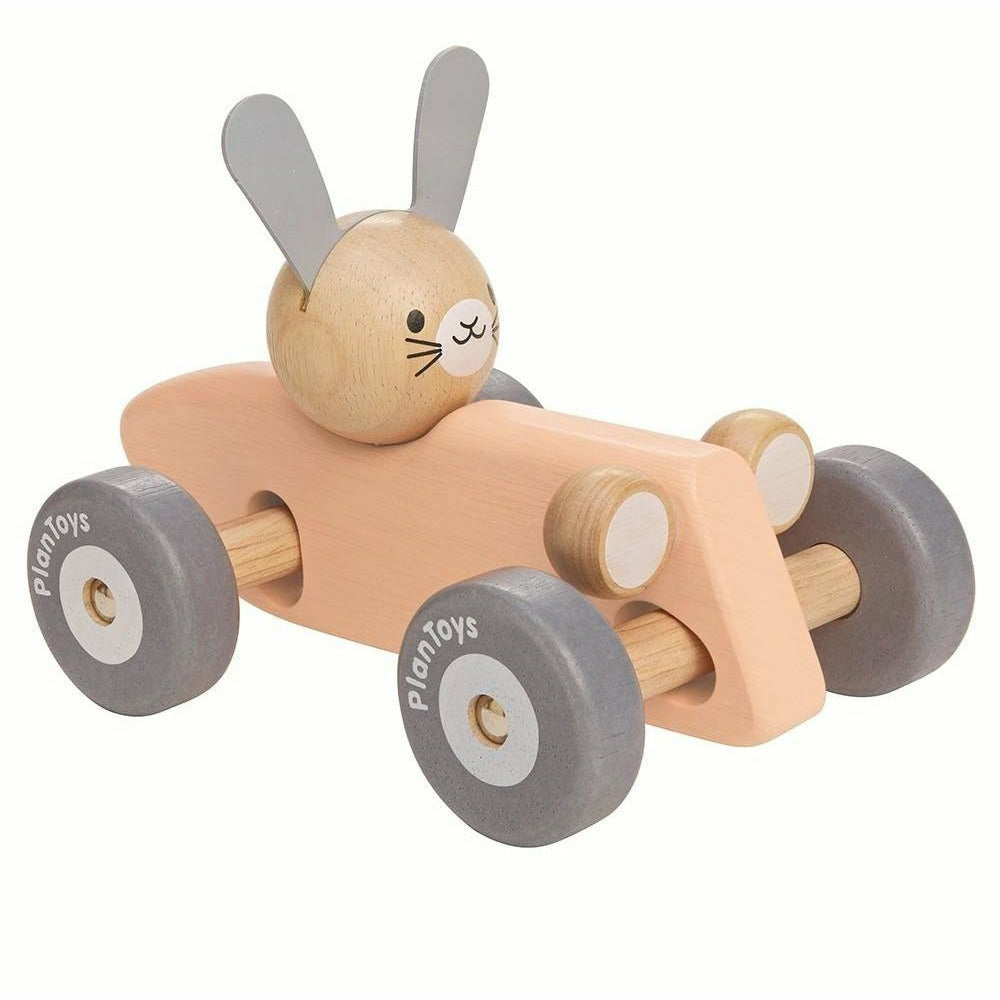 Plan Toys Bunny Racing Car- Pastel Vehicles Plan Toys   